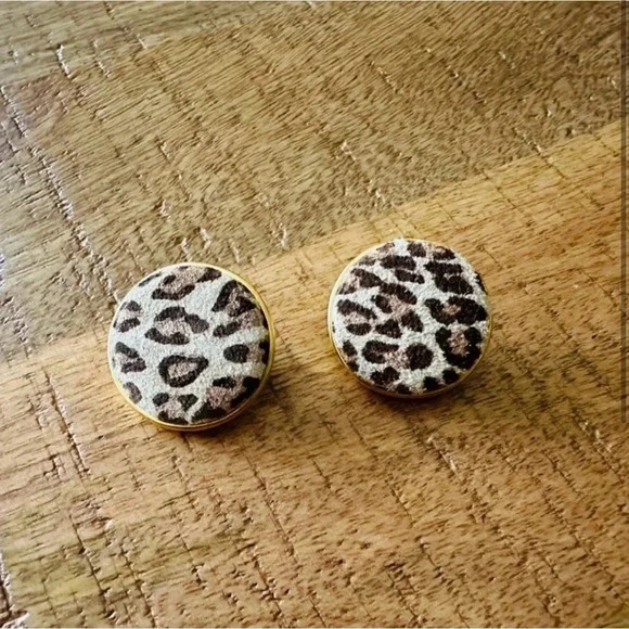VTG Leopard Print Round Gold Tone Back Clip On Earrings Casual Dress
Up Attire - Picture 1 of 3